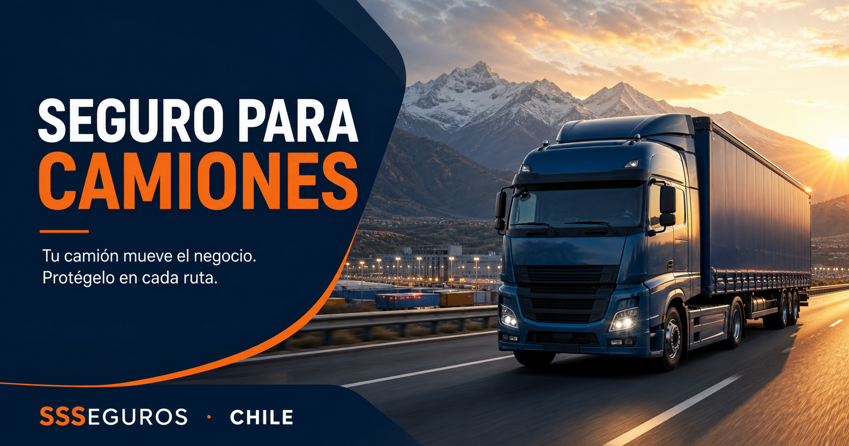 Camión de carga asegurado en una ruta chilena por SSSEGUROS