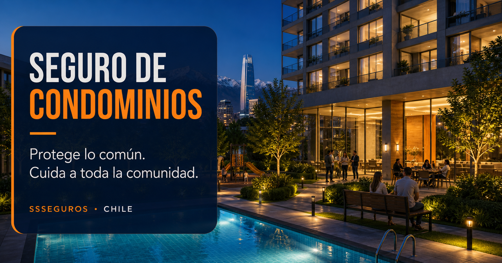 Condominio moderno y espacios comunes protegidos por SSSEGUROS